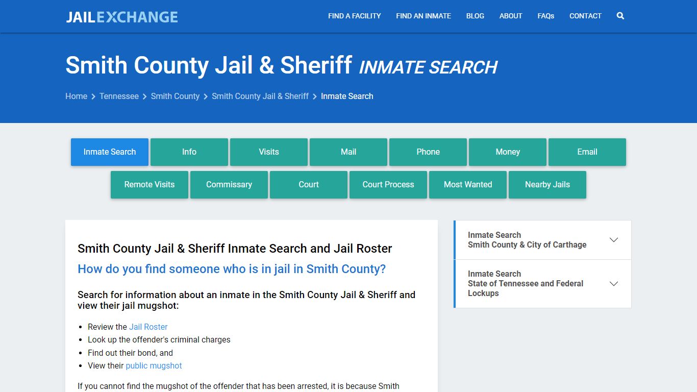 Inmate Search: Roster & Mugshots - Smith County Jail & Sheriff, TN