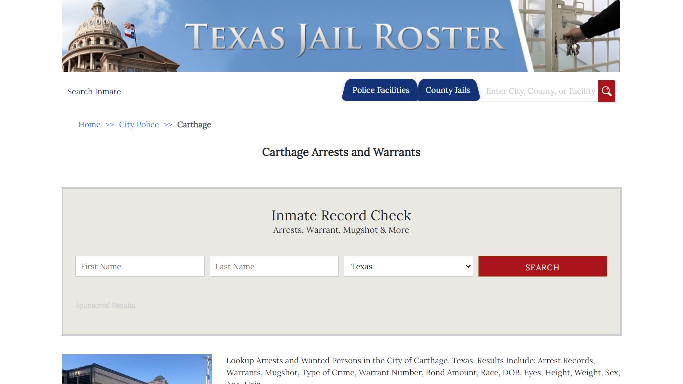 Carthage Arrests and Warrants | Jail Roster Search